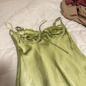 GREEN LONG FORMAL DRESS. worn only once!!